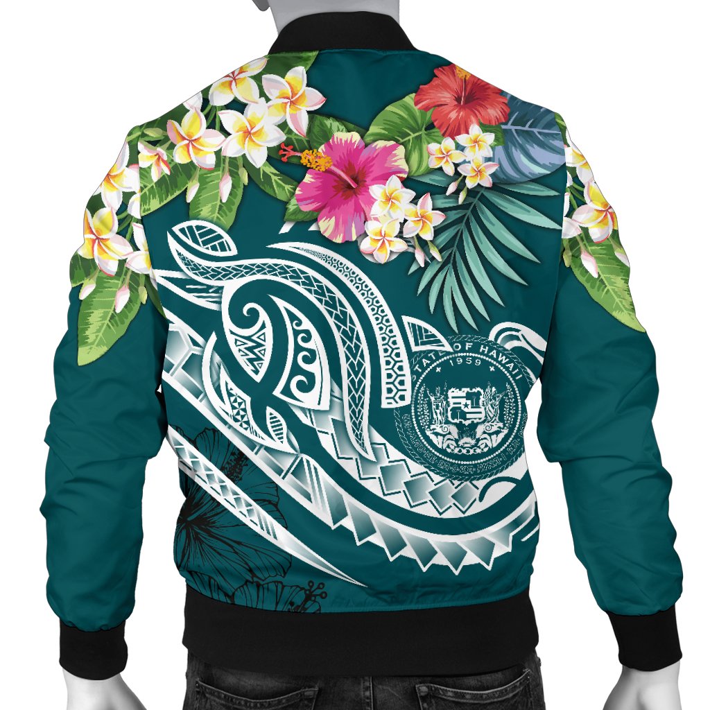 Polynesian Hawaii Men's Bomber Jacket - Summer Plumeria - Polynesian Pride