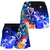 Pohnpei Custom Personalised Women's Shorts - Humpback Whale with Tropical Flowers (Blue) - Polynesian Pride