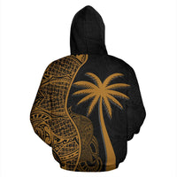 Nauru Polynesian Custom Hoodie Coconut Gold - Polynesian Pride