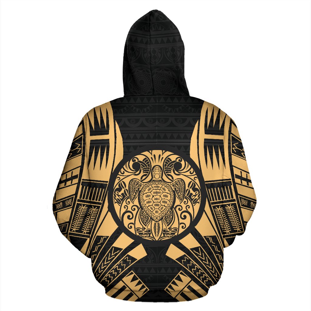 Turtle All Over Hoodie Tattoo Style - Polynesian Pride