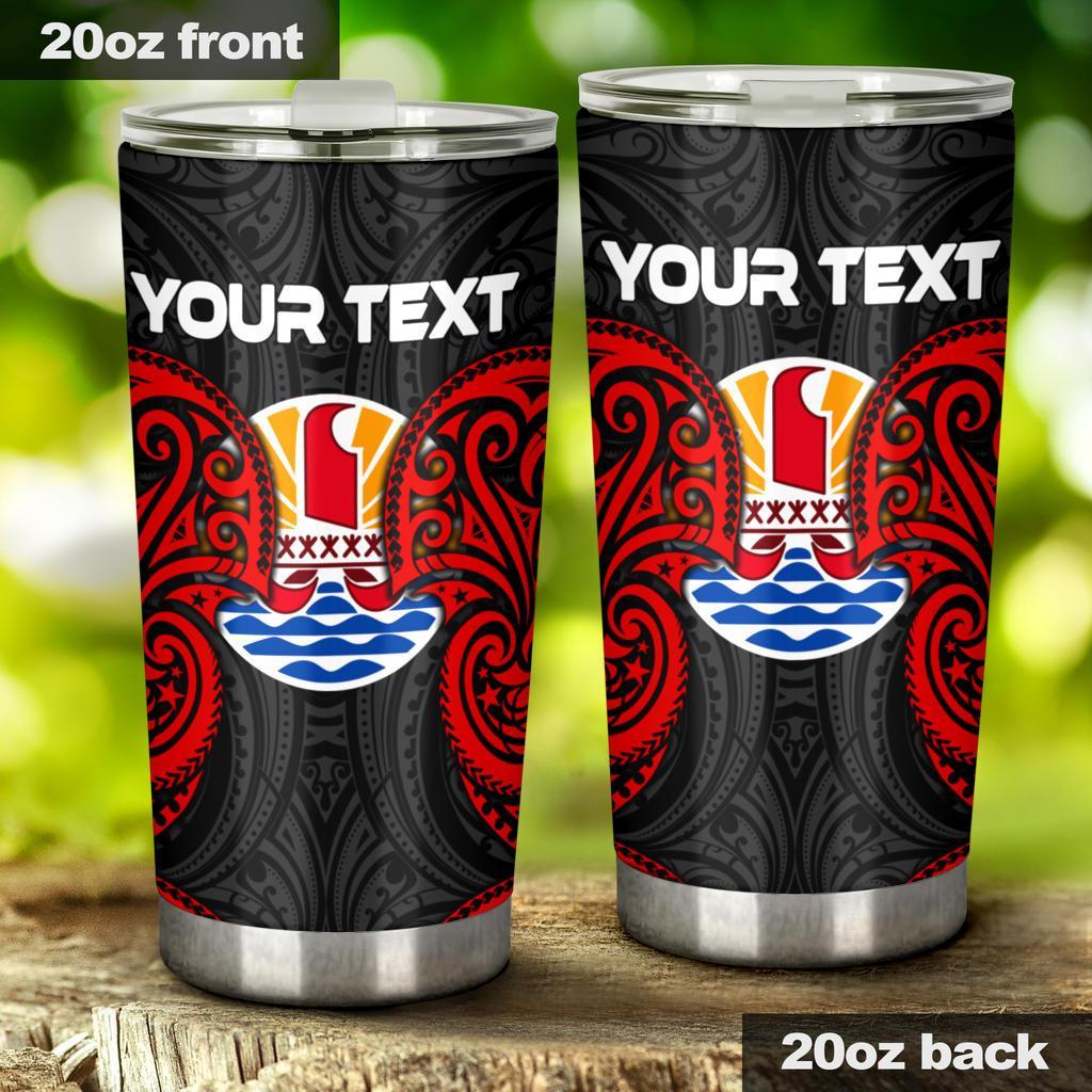 Tahiti Polynesian Custom Personalised Tumbler - Tahiti Spirit Red One Style 20oz Large Red - Polynesian Pride