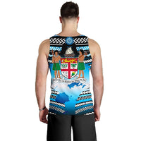 Fiji Rugby Men Tank Top Map Creative Style - Polynesian Pride