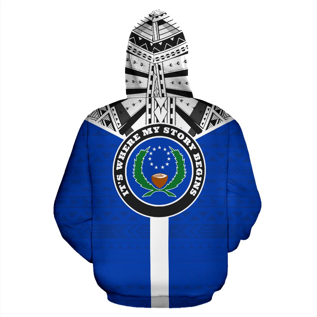 Pohnpei All Over Hoodie Micronesian Homeland - Polynesian Pride