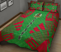 Vanuatu Quilt Bed Set - Vanuatu Coat Of Arms Red Tattoo Style - Polynesian Pride