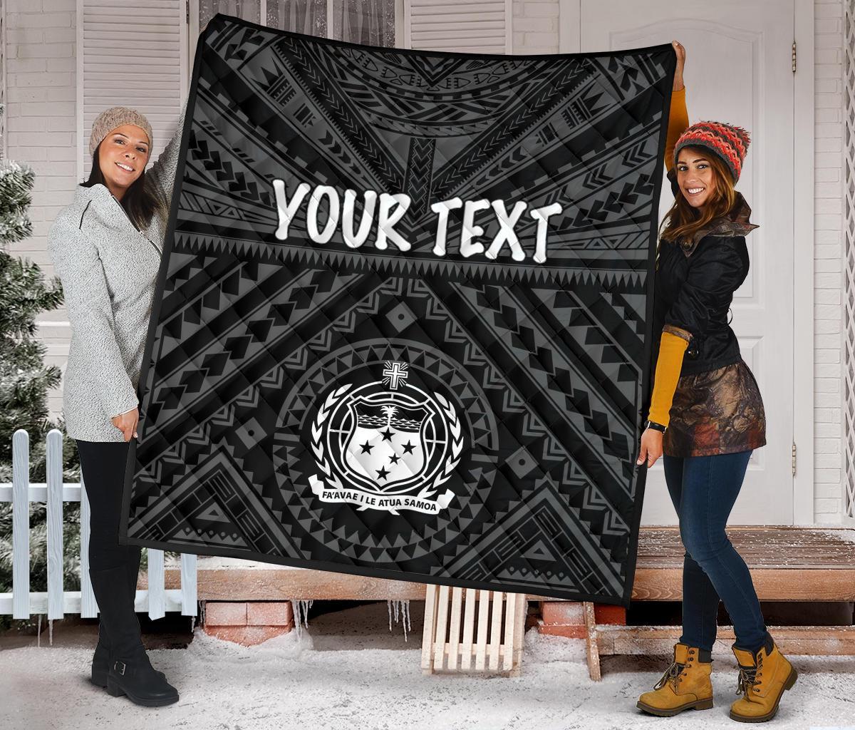 Samoa Personalised Premium Quilt - Samoa Seal In Polynesian Tattoo Style - Polynesian Pride