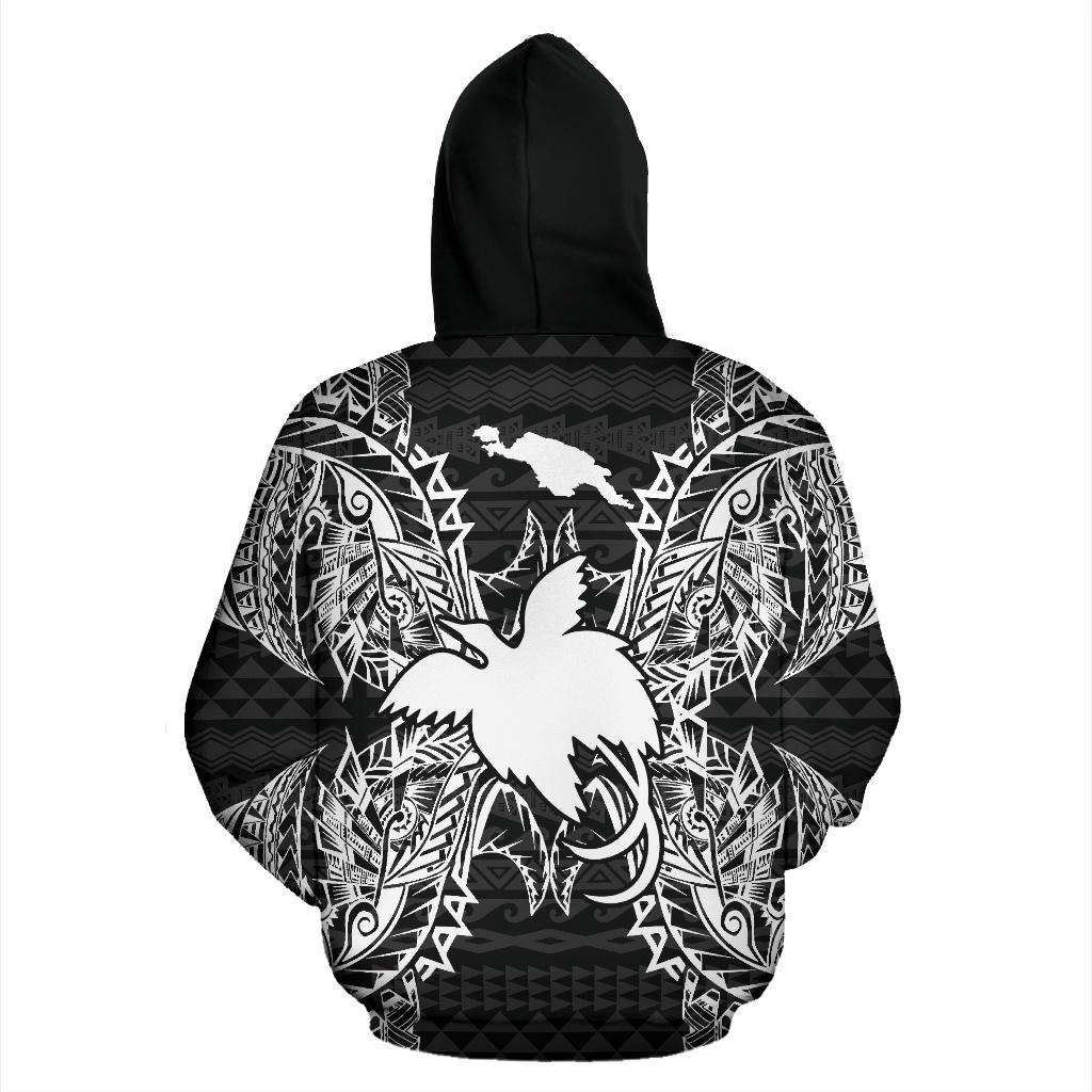 Papua New Guinea Polynesian ll Over Hoodie Map Black - Polynesian Pride