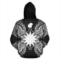 Nauru Polynesian All Over Zip up Hoodie Map Black - Polynesian Pride