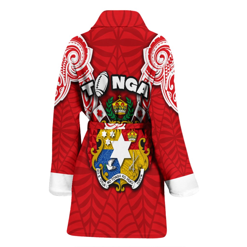(Custom Personalised) Tonga Rugby Women's Bath Robe Royal Style - Polynesian Pride