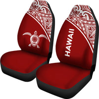 Hawaii Car Seat Covers - Polynesian Turtle Tattoo Red Curve - Polynesian Pride