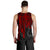 Pohnpei Personalised Men's Tank Top - Pohnpei Seal In Heartbeat Patterns Style (Red) - Polynesian Pride