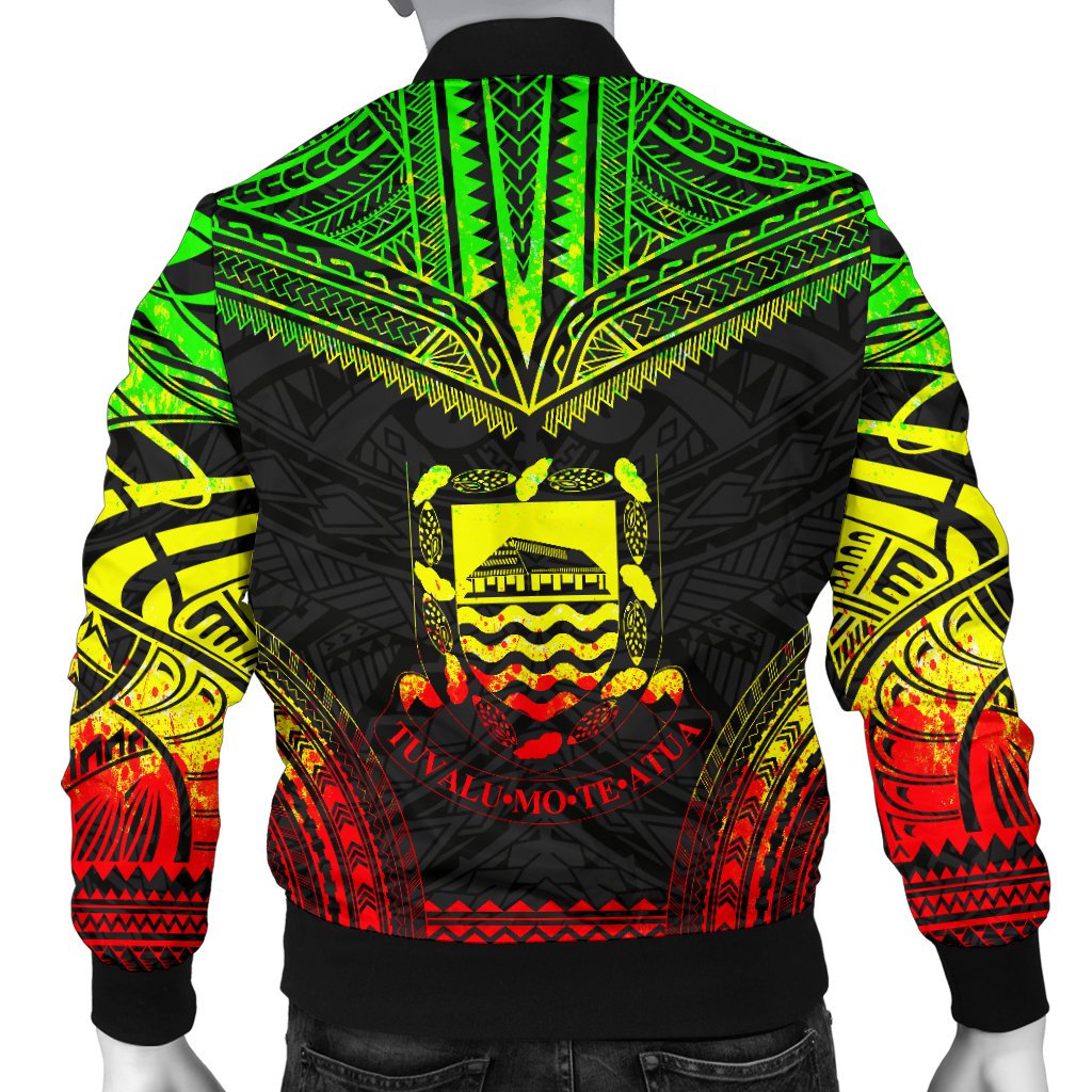Tuvalu Polynesian Chief Men's Bomber Jacket - Reggae Version - Polynesian Pride