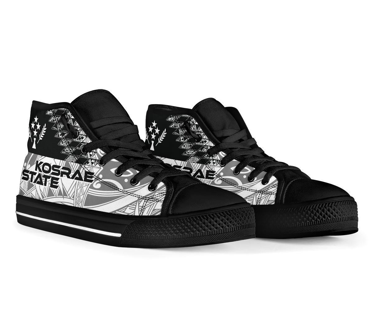 Kosrae State High Top Shoes - White Color Symmetry Style - Polynesian Pride
