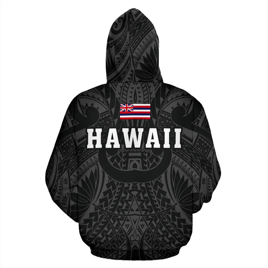 Polynesian Kamapuaa Flag of Hawaii Zip Hoodie White Hawaiian Mythology Style - Polynesian Pride