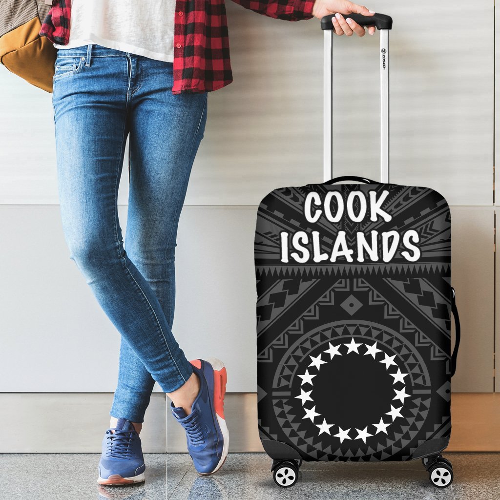 Cook Island Luggage Covers - Seal With Polynesian Tattoo Style ( Black) Black - Polynesian Pride