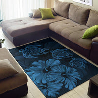 Hawaiian Map Hibiscus Flowers Vintage Polynesian Rug AH - Polynesian Pride