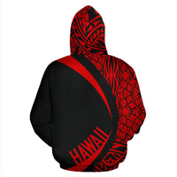 Polynesian Seal of Hawaii Zip Hoodie Red - Polynesian Pride