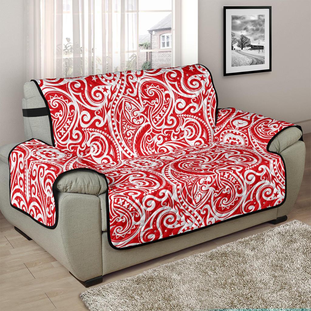 Tonga Chair Sofa Protector - Red Color Patterns - Polynesian Pride
