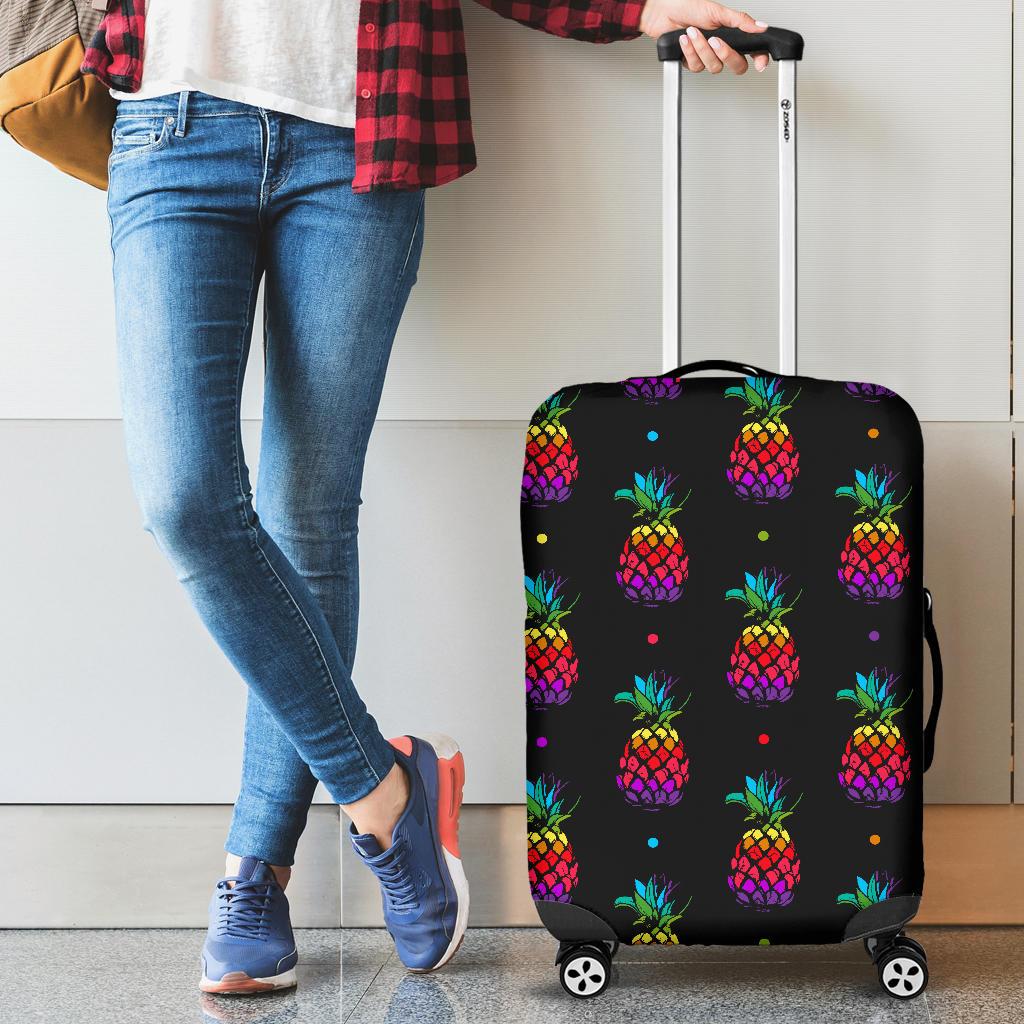 Colorful Pineapple Luggage Covers White - Polynesian Pride