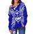 Guam Polynesian Shoulder Sweater Map Blue - Polynesian Pride