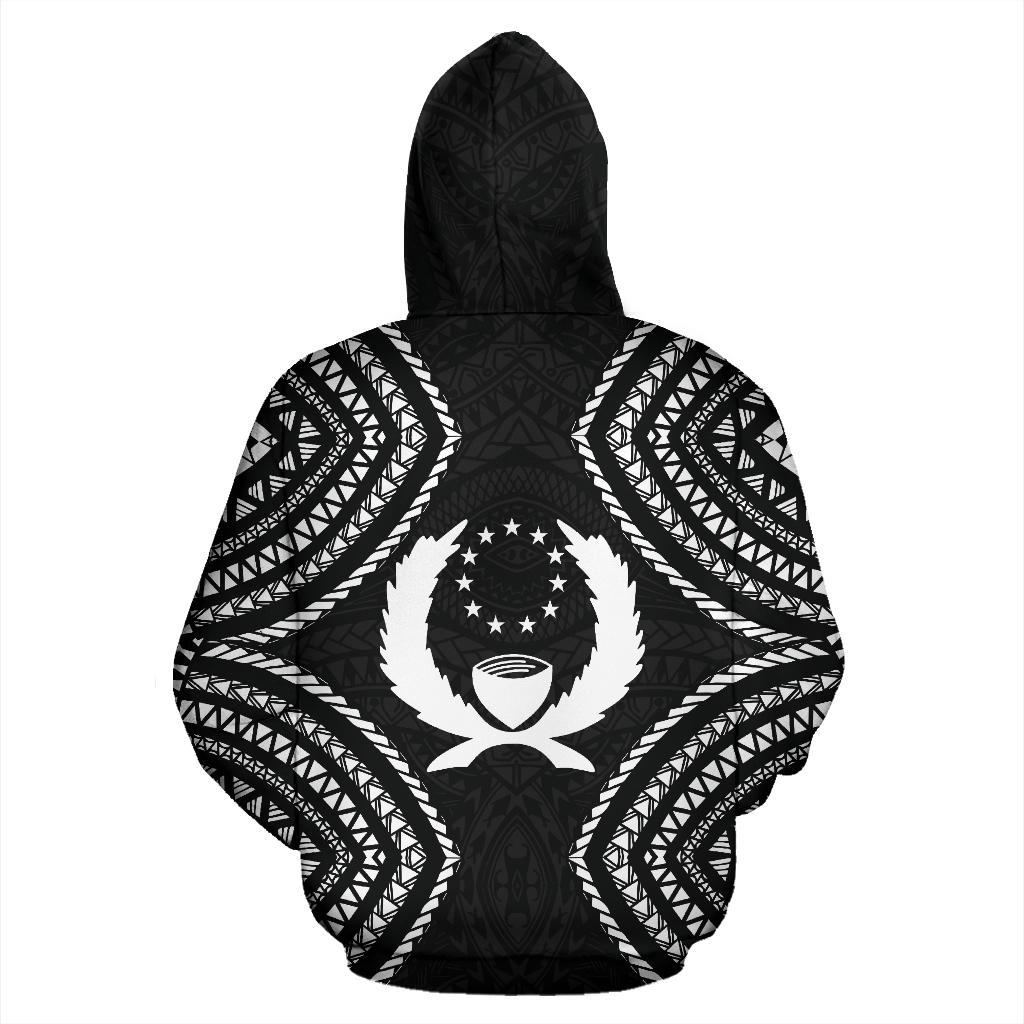 Pohnpei Hoodie Micronesia Black Warrior Style - Polynesian Pride