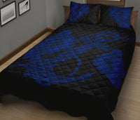 Anchor Poly Tribal Quilt Bed Set Blue - Polynesian Pride