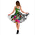 Vanuatu Midi Dress White - Turtle Plumeria Banana Leaf - Polynesian Pride