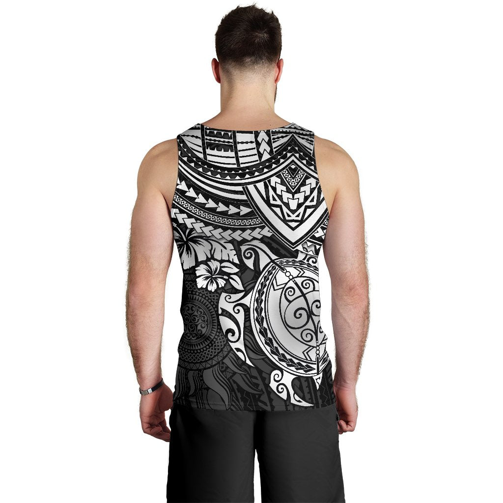 Polynesian Tank Top (Men) - Polynesian White Turtle - Polynesian Pride