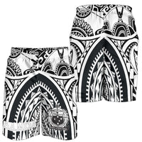 Samoa Men Shorts - Samoa Coat Of Arm, Maui Tattoo White - Polynesian Pride