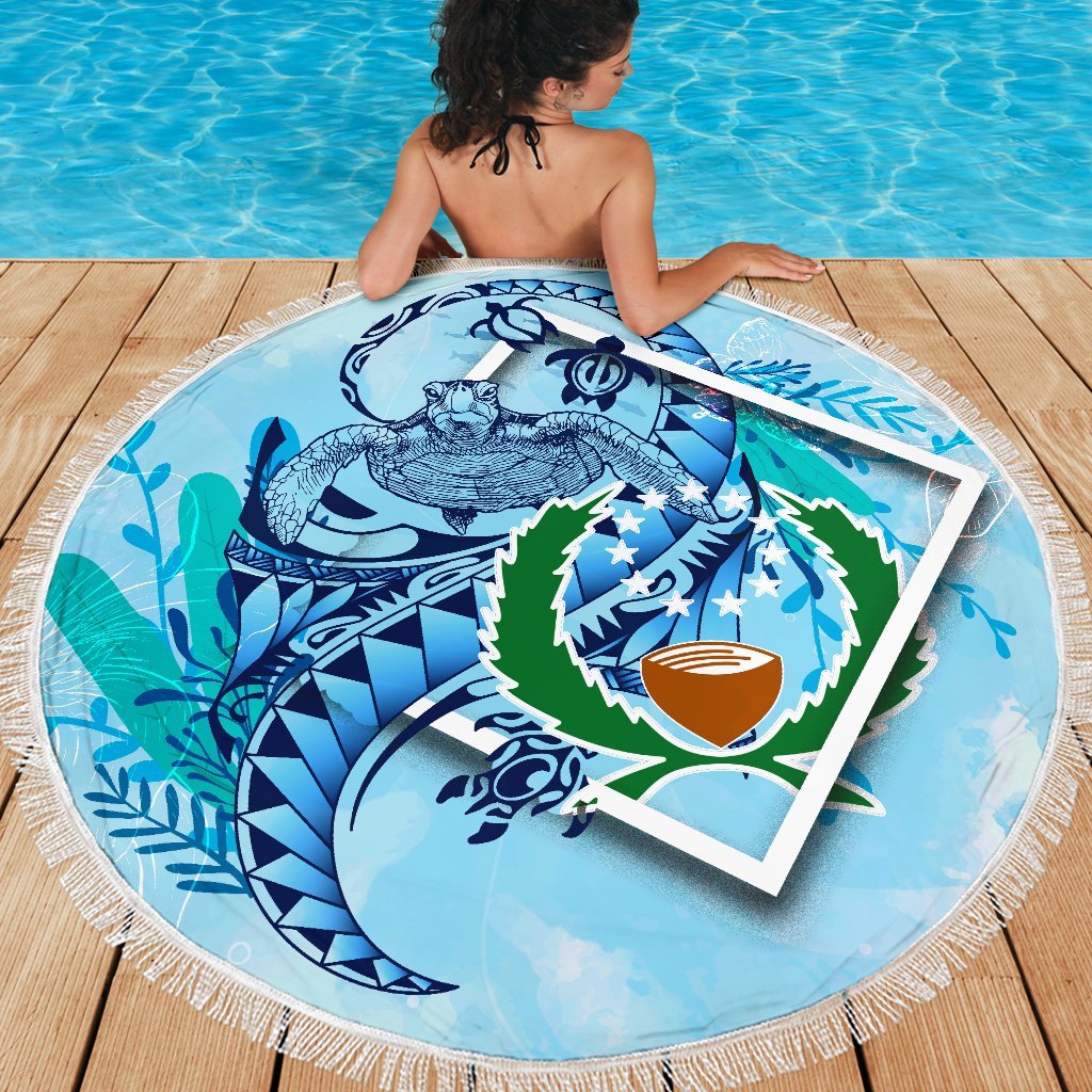 Pohnpei State Beach Blanket - Turtle Under The Sea Style - Polynesian Pride
