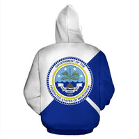 Chuuk States All Over Zip up Hoodie Flag Triangular Style - Polynesian Pride