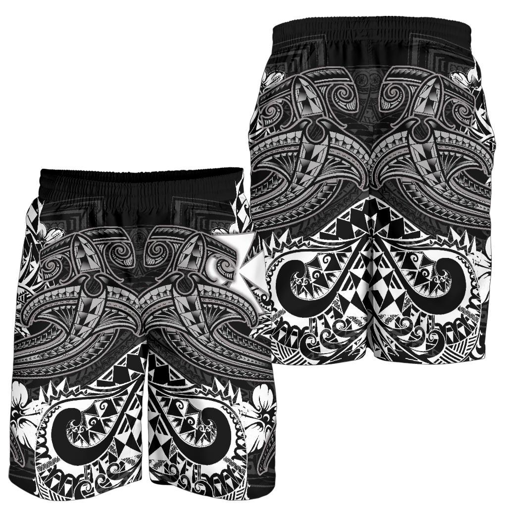 Polynesian Wallis and Futuna Men's Shorts - White Shark Polynesian Tattoo - Polynesian Pride
