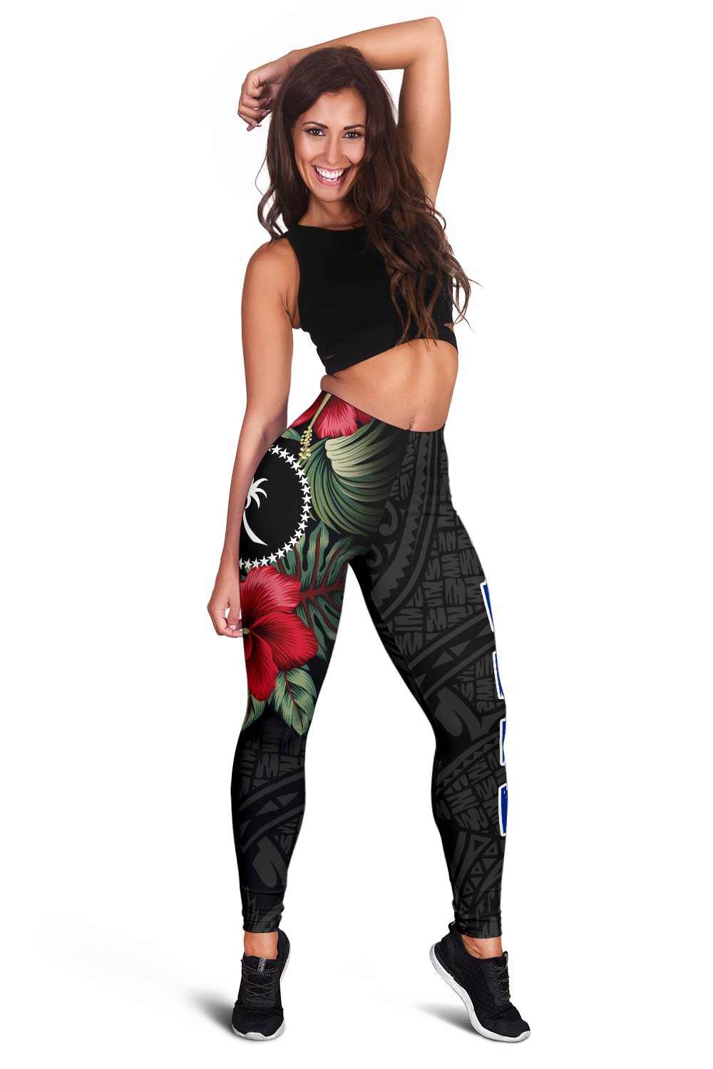 Chuuk Polynesian Leggings - Hibiscus Coat of Arms - Polynesian Pride