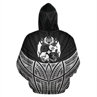 Tonga Polynesian Custom Hoodie Black Pride Map nd Seal - Polynesian Pride
