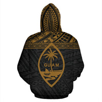 Guam Polynesian All Over Custom Hoodie Yellow Horizontal Style - Polynesian Pride