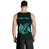 Hawaii Kakau Polynesian Anchor Personalized Men's Tank Top - Turquoise - Polynesian Pride