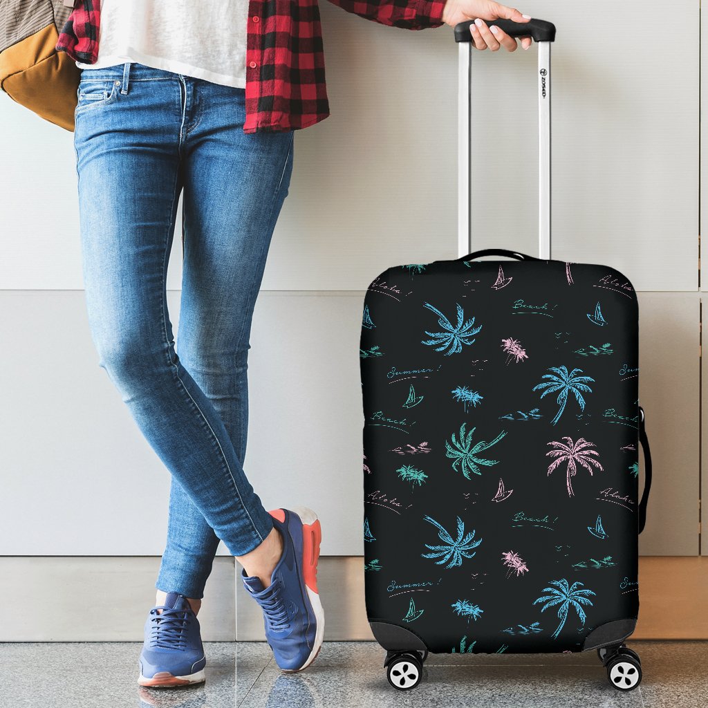 Palm Luggage Covers 02 Black - Polynesian Pride