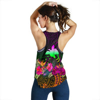 Papua New Guinea Women's Racerback Tank - Summer Hibiscus - Polynesian Pride