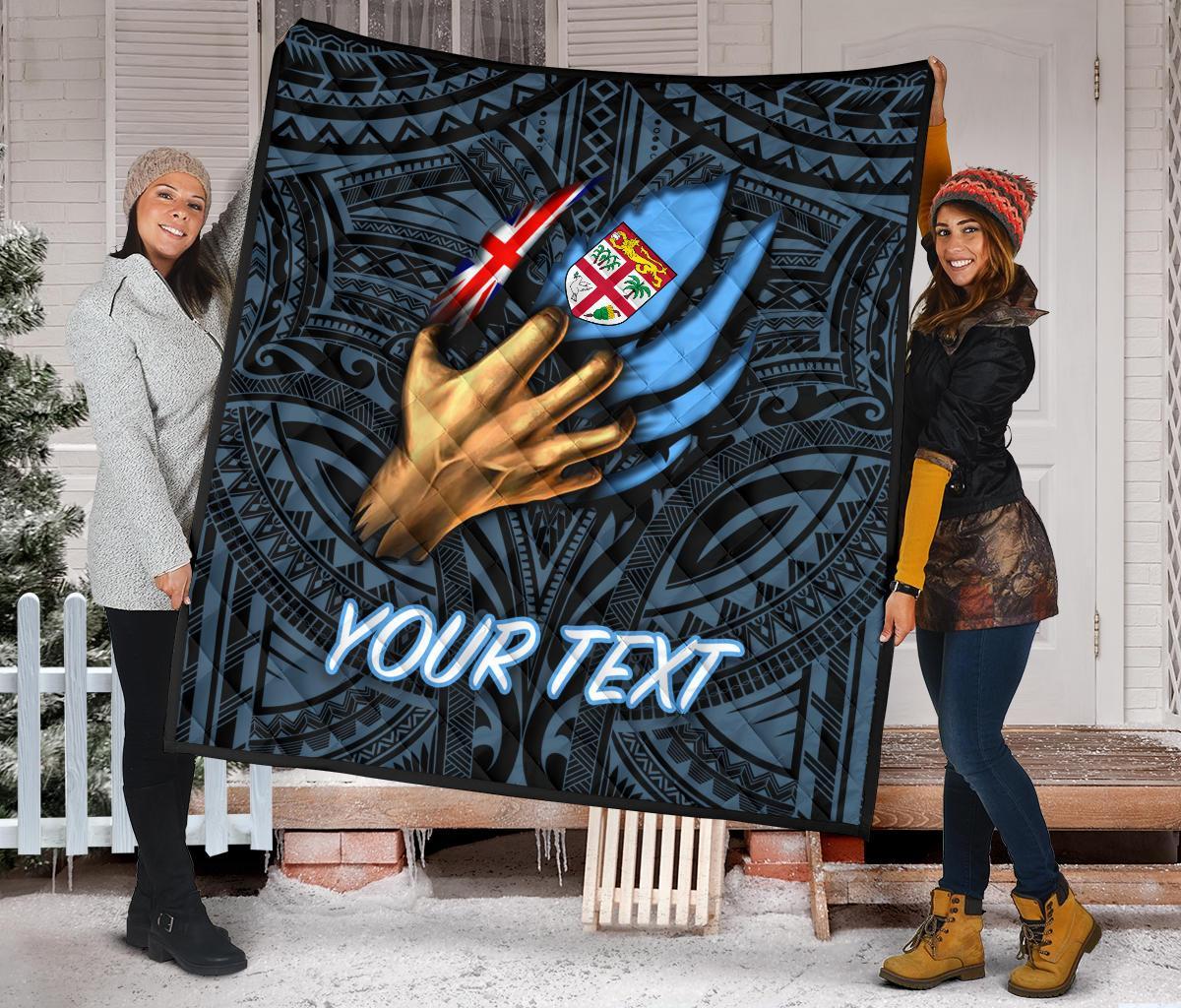 Fiji Personalised Premium Quilt - Fiji In Me (Blue) - Polynesian Pride