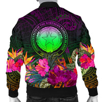 Northern Mariana Islands Polynesian Personalised Men's Bomber Jacket - Summer Hibiscus - Polynesian Pride