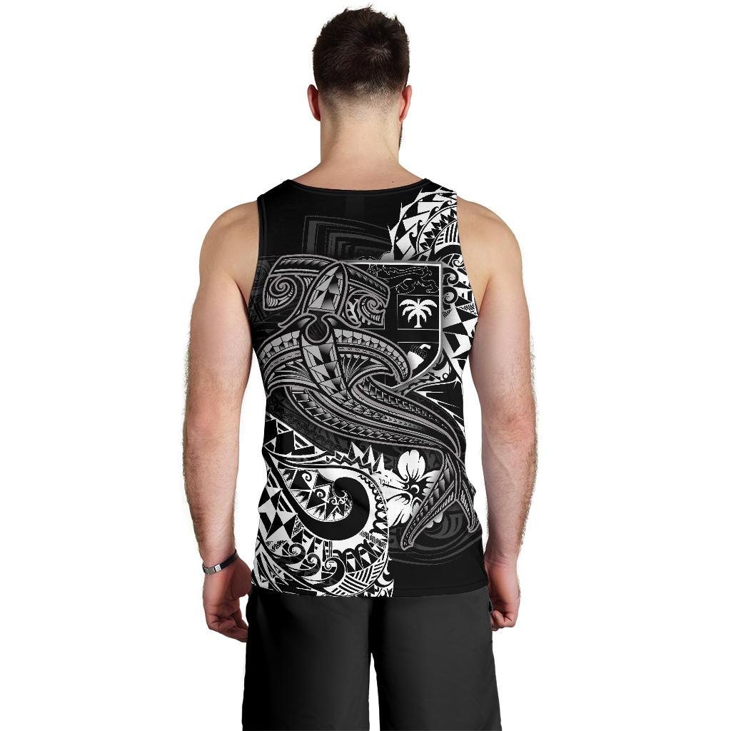 Fiji Men's Tank Top - White Shark Polynesian Tattoo - Polynesian Pride