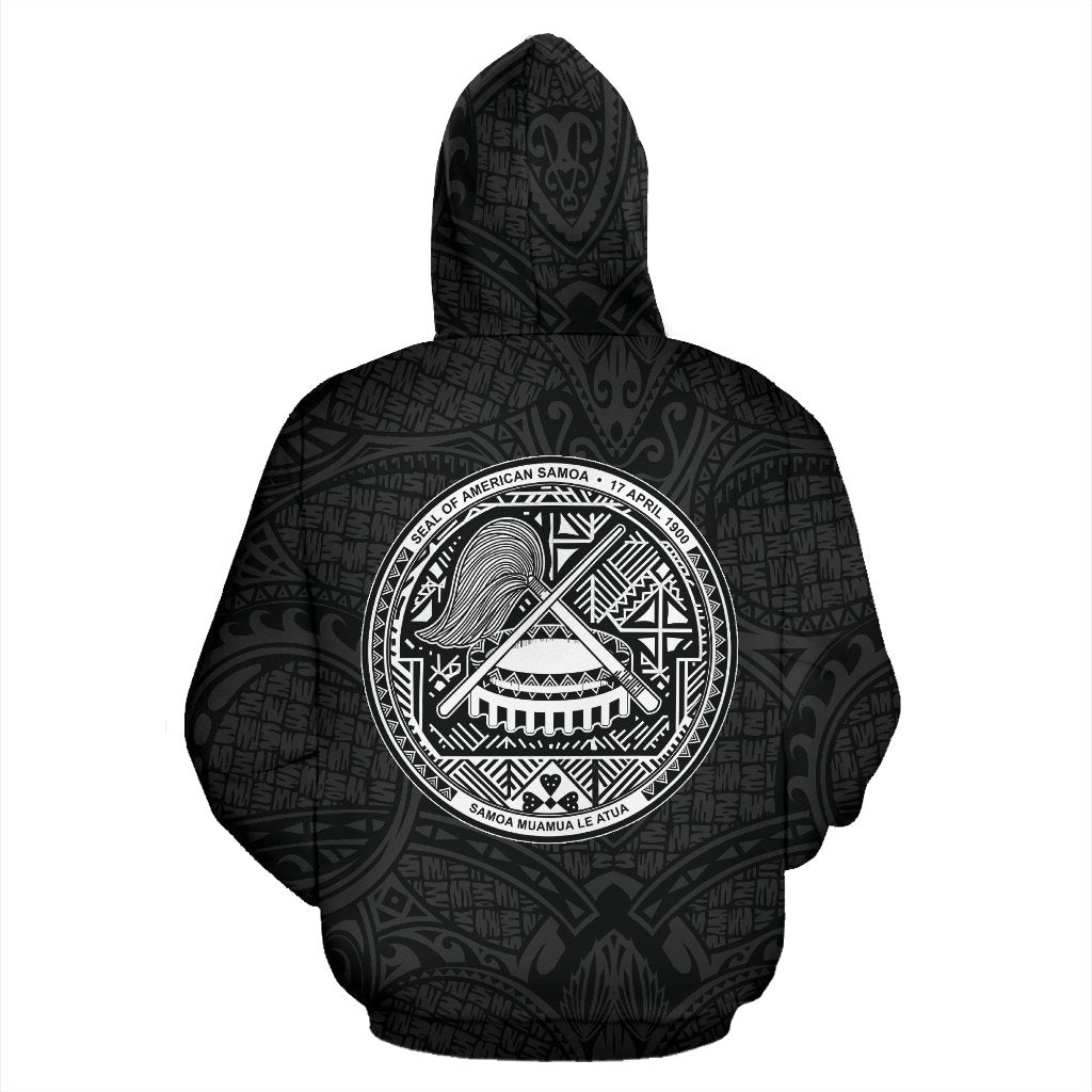 American Samoa Polynesian Zip up Hoodie Warrior Style - Polynesian Pride