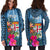 Fiji Women'S Hoodie Dress Coat Of Arms Polynesian With Hibiscus And Waves - Polynesian Pride