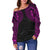 American Samoa Women's Off Shoulder Sweater - Pink Tattoo 2nd Version - Polynesian Pride