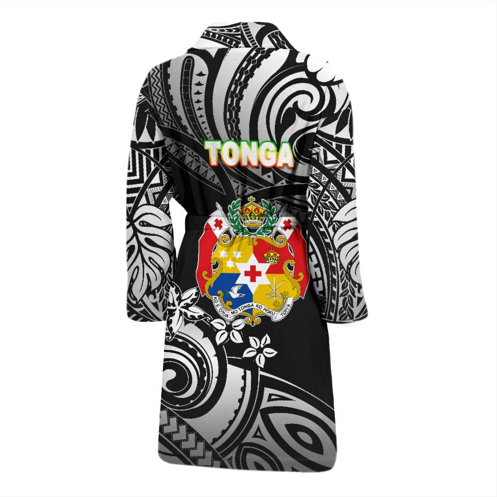 Mate Ma'a Tonga Rugby Men's Bath Robe Polynesian Unique Vibes - Black - Polynesian Pride