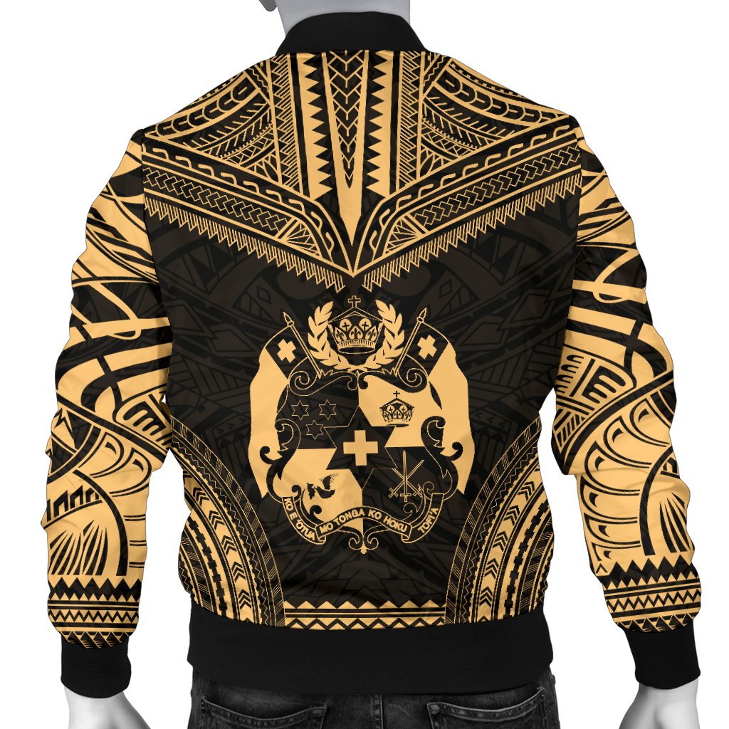 Tonga Polynesian Chief Men's Bomber Jacket - Gold Version - Polynesian Pride