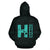 Polynesian Kakau Kanaka Map of Hawaii Hoodie Turquoise - Polynesian Pride