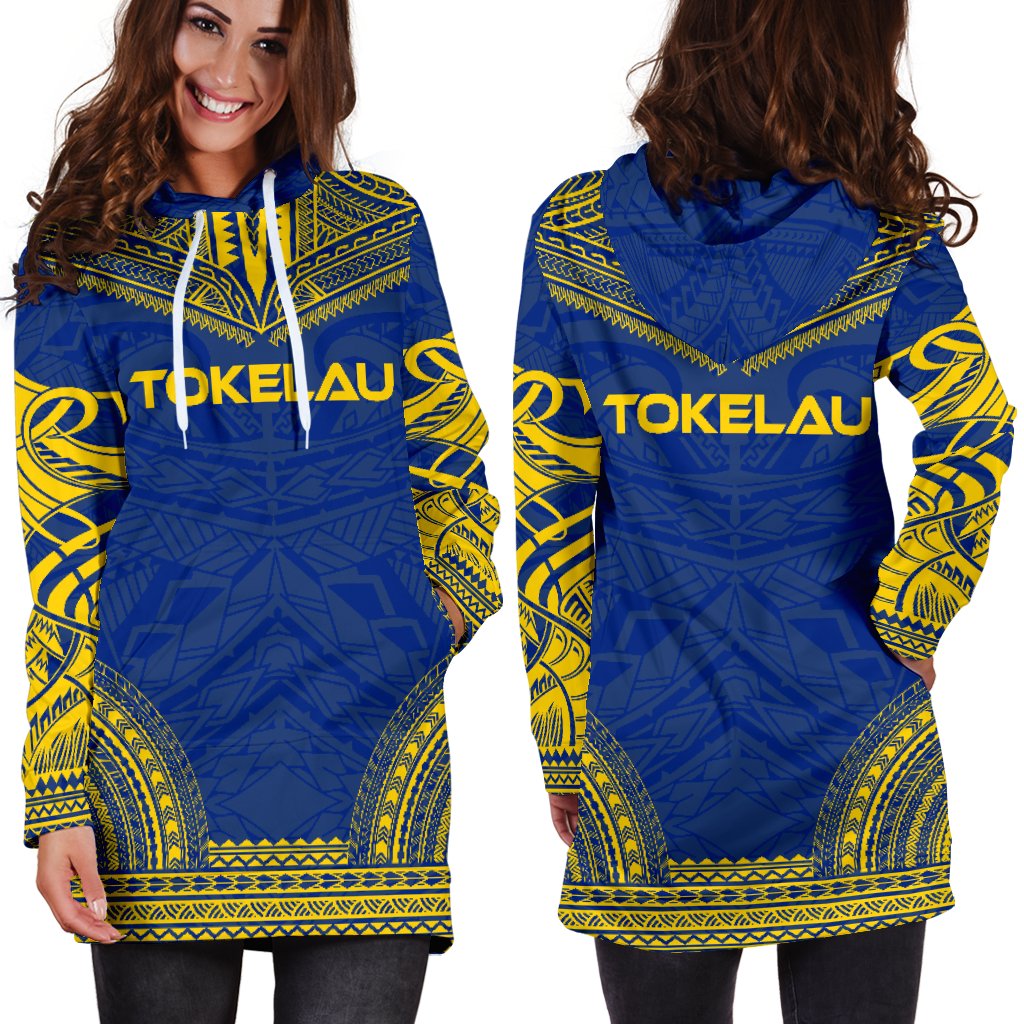 Tokelau Women's Hoodie Dress - Polynesian Flag Chief - Polynesian Pride