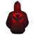 Kanaka Maoli All Over Hoodie Lift up Red - Polynesian Pride