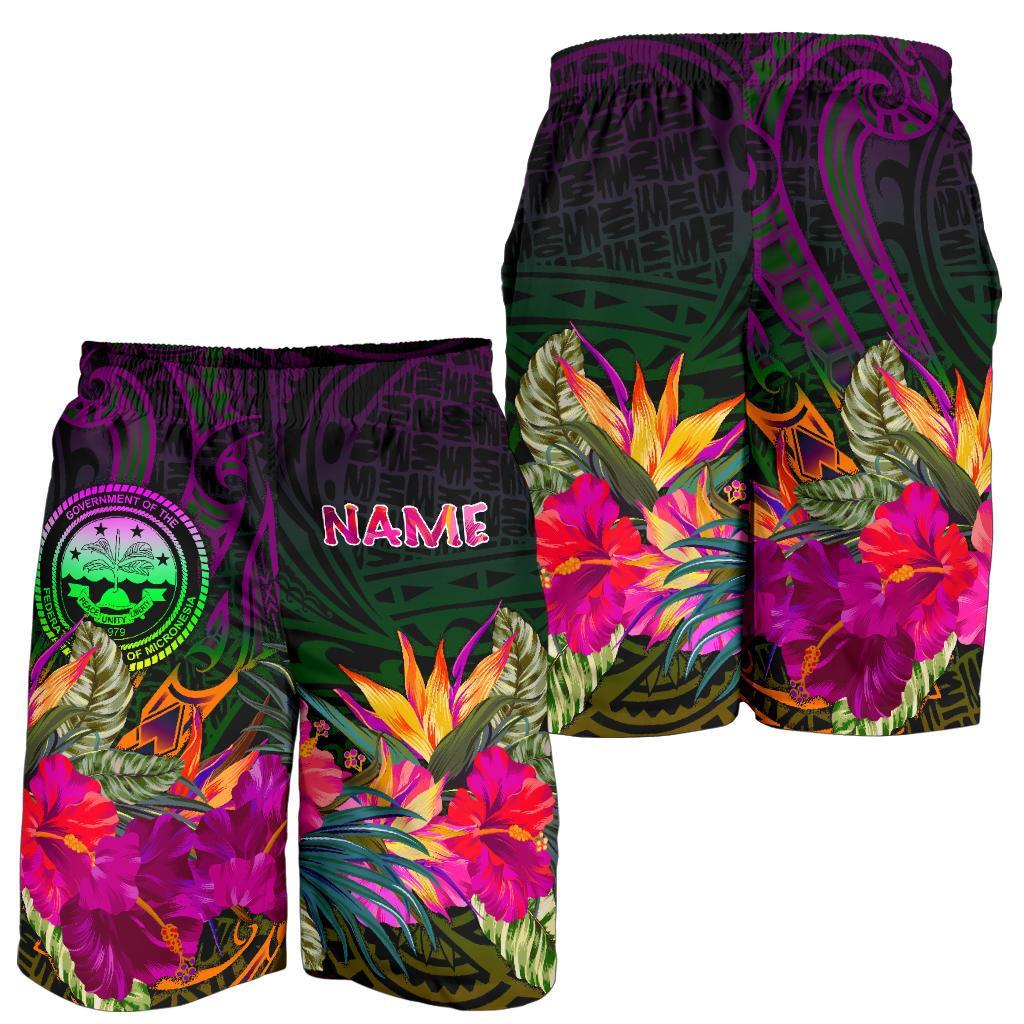 Federated States of Micronesia Personalised Men's Shorts - Summer Hibiscus - Polynesian Pride