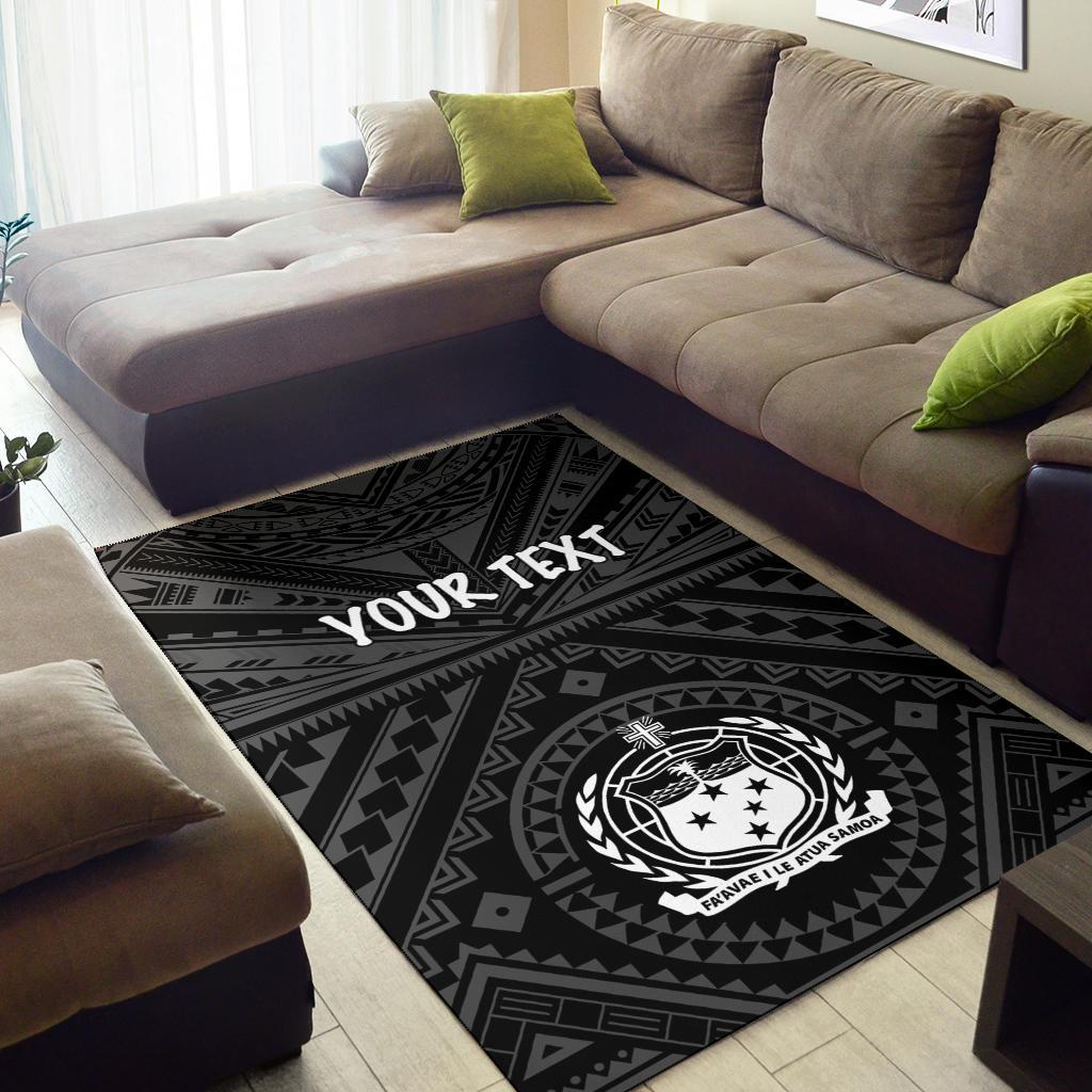 Samoa Personalised Area Rug - Samoa Seal In Polynesian Tattoo Style - Polynesian Pride